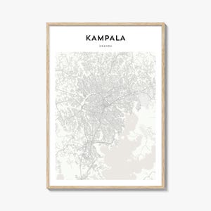 Kampala Map Poster, Kampala Map Print, Kampala Travel Wall Art, Kampala Personalized Map, Uganda