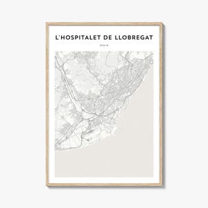 L’Hositalet de Llobregat Karte Poster, L’Hositalet de Llobregat Karte Druck, L’Hositalet de Llobregat Reisewandkunst, Spanien