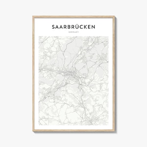 Saarbrücken Map Art Print: Germany Travel Poster