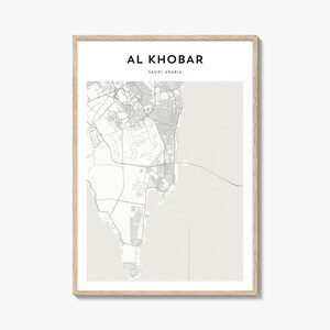 Al Khobar Map Poster, Al Khobar Map Print, Al Khobar Travel Wall Art, Al Khobar Personalized Map, Saudi Arabia