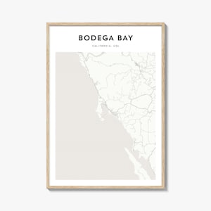 Bodega Bay Map Print, Kalifornien Poster, USA Wandkunst, Sonoma Coast Custom Street Decor