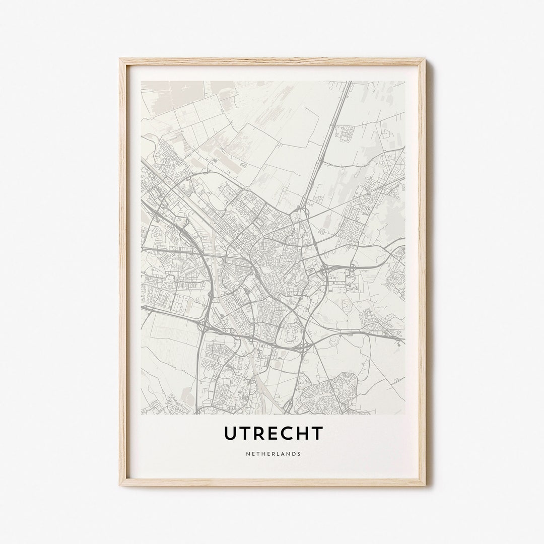 Map of Utrecht Utrecht Map Print Utrecht Map Poster City Etsy