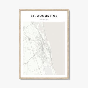 St Augustine Map Poster, St Augustine Map Print, St Augustine Travel Wall Art, St Augustine Personalized Map, Florida