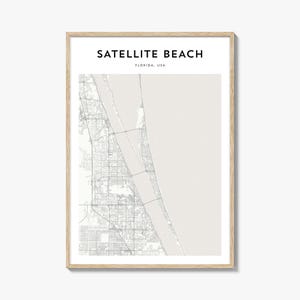 Satellite Beach Map Poster, Satellite Beach Map Print, Satellite Beach Travel Wall Art, Satellite Beach Personalized Map, Florida