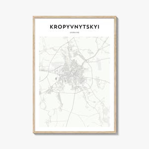 Kropyvnytskyy Map Poster, Kropyvnytskyy Map Print, Kropyvnytskyy Travel Wall Art, Kropyvnytskyy Personalized Map, Ukraine
