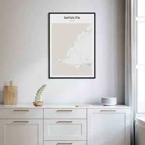 Sayulita Map Poster, Sayulita Map Print, Sayulita Personalized Map Art, Sayulita Wall Art ...