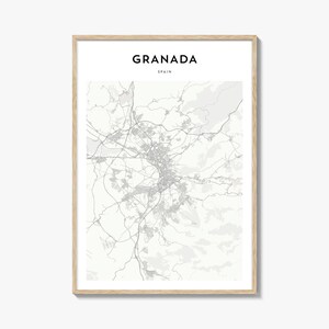 Grenada Karte Poster, Grenada Karte Druck, Grenada Reisewandkunst, Grenada Karte, Spanien