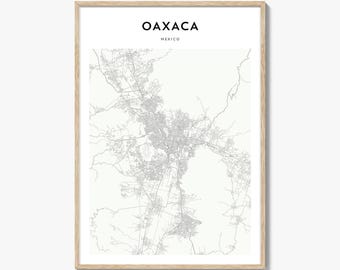 Oaxaca Map Print, Mexico Poster, Mexican Wall Art, OAX Custom Street Decor