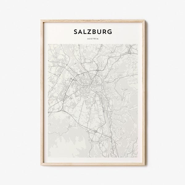 Salzburg Map Poster, Salzburg Map Print, Salzburg Personalized Map Art, Salzburg Wall Art, Salzburg Travel Poster, Travel Gift