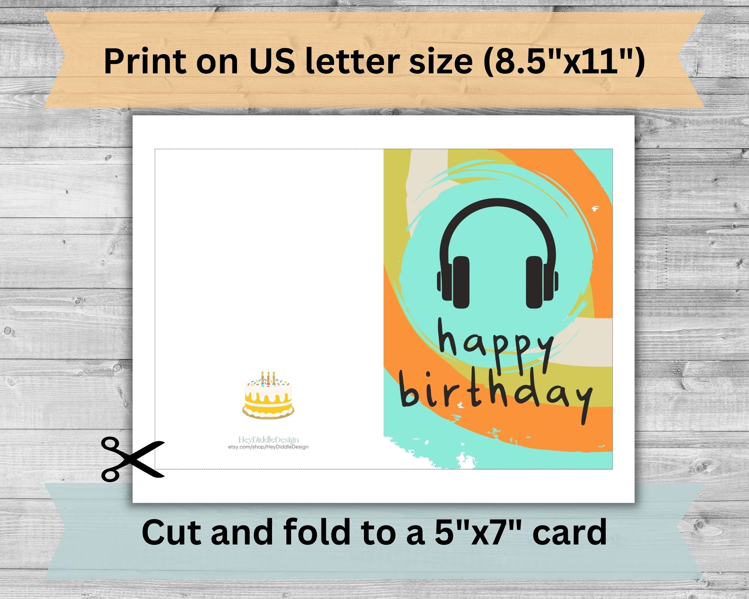 PRINTABLE Birthday Card, Digital Download, Last Minute Gift, Birthday ...