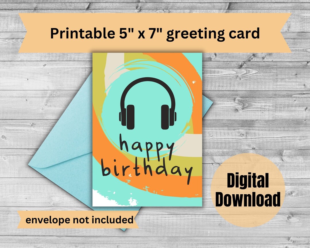 PRINTABLE Birthday Card, Digital Download, Last Minute Gift, Birthday