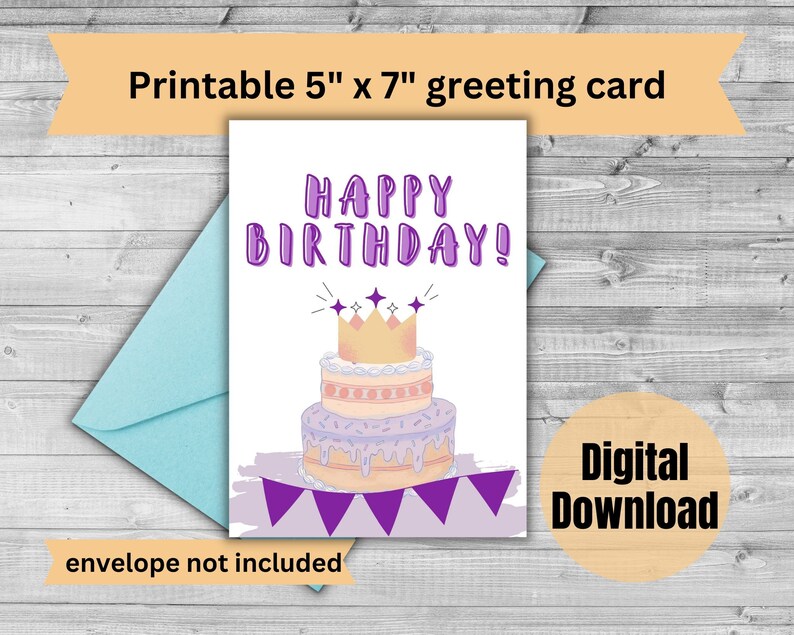 PRINTABLE Birthday Card Best Friend Card Last Minute Gift - Etsy