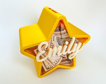 Personalized Star Piggy Bank - Money Box for kids -  Amazing 3D Printed Gifts