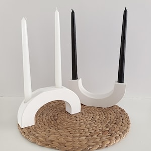 White Arch Candle Holder: Modern Minimalist Table Decor