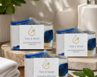 The Z Soap Bar, Handmade Artisan Soap, Leather & Musk Scent, cold process soap, men's soap bar, masculine scent