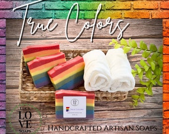 True Colors Handcrafted Soap, Handmade Natural Soap, Deliciously Scented high quality Soap, Jabones Artesanales, Pride soap, Pride products