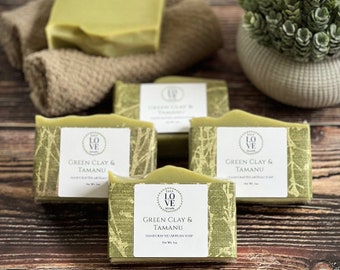 Green Clay & Tamanu Handcrafted Soap/Handmade Natural Soap /Deliciously Scented Premium quality Natural Soap/Jabones Artesanales