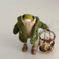 Handmade Knitted Frog Plush, Changeable Clothes, Posable Arms & Legs product logo