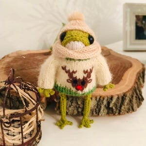 Crochet Frog Toy: Handmade Amigurumi Frog - Changeable Clothes, Christmas Gift, Movable Arms and Legs, Halloween