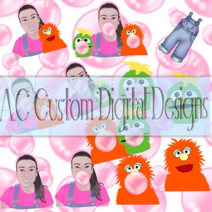 Ms Rachel png, herbie png, ms Rachel and Herbie png, ms Rachel and puppets, ms Rachel icky sticky bubble gum, icky sticky bubble gum Png