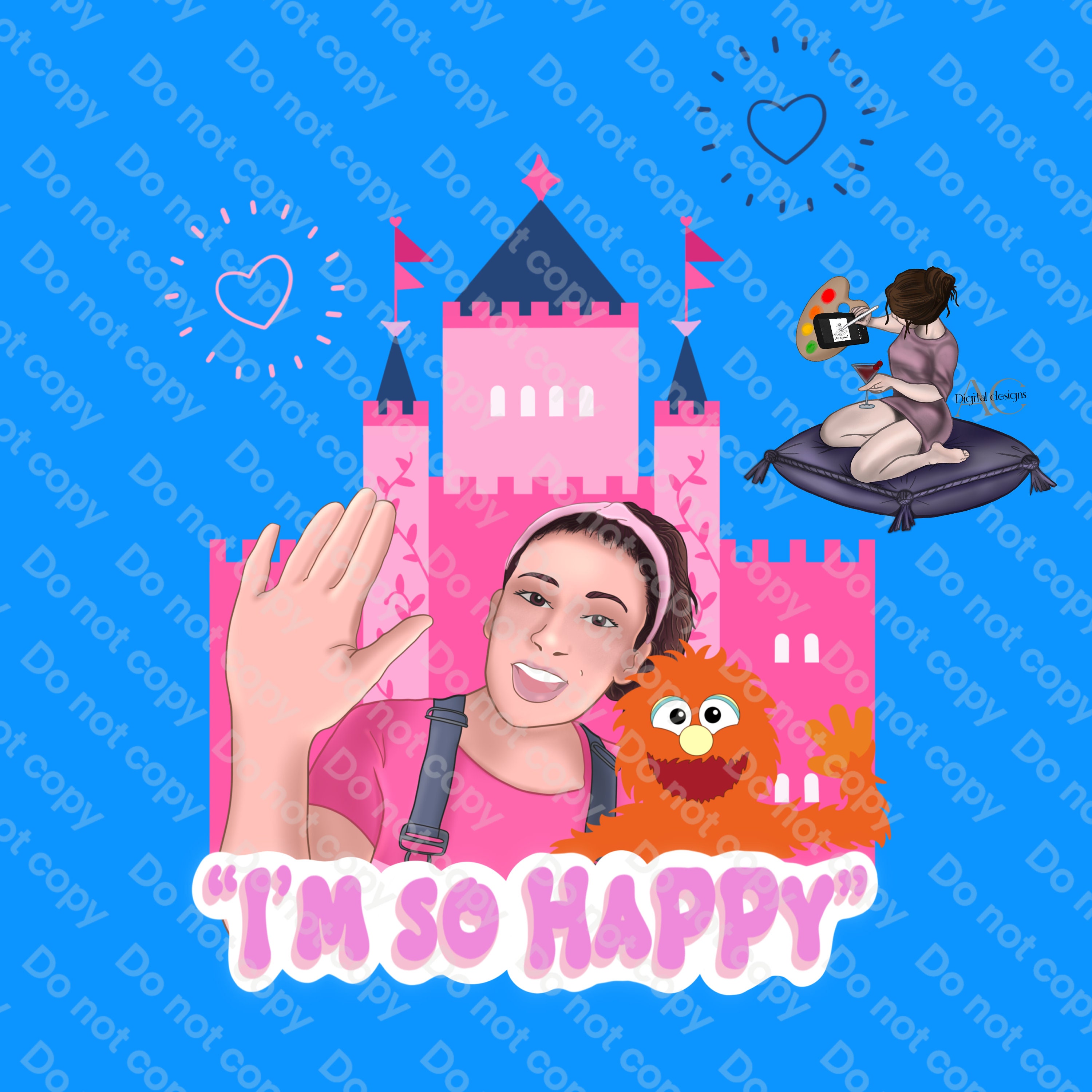 Ms Rachel I’m so Happy Seamless Pattern With Matching PNG, Tumbler Wrap ...