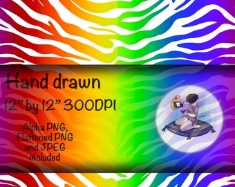Regenbogen Zebra / Tiger nahtlose Druck-kommerzielle Nutzung-Regenbogen Tier Druck-heller Tier Druck