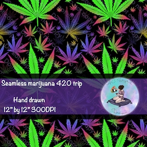 Seamless 420 amichevole trippy multicolore arcobaleno tumbler wrap file digitale-carta da parati-seamless 420-420 foglia di marijuana