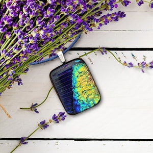 Sparkling Sunset Fused Glass Pendant