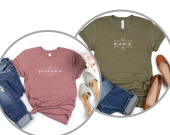 Matching Mom T-Shirts for Generations, Mama, Grandma, Daughter, Aunt, Custom shirts, Mom gifts, Personalized