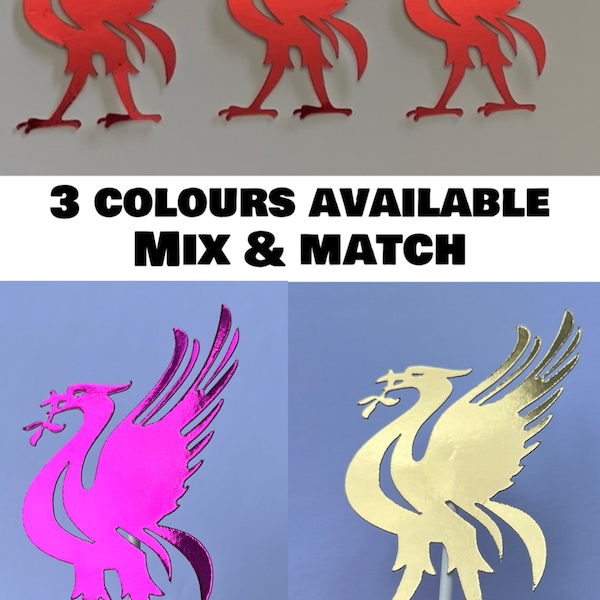 10 x liverpool cupcake toppers football cupcake toppers liverbird shiny card