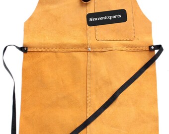 Leather Apron 34" x 22" with pocket 6" workshop leather apron - Jewellery Hobbies Craft Welding Blacksmith metalsmith