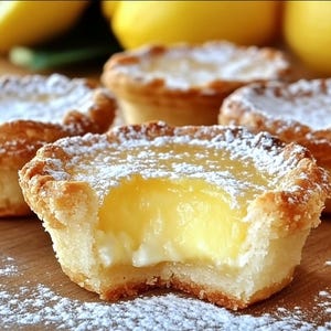 Przepis na Baby Lemon Impossible Pies – Mini Lemon Tart Bites – Pobieranie plików PDF w wersji cyfrowej – Łatwy przepis na ciasto z kremem – Deser cytrynowy