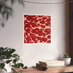 Abstract Meat Marble Fine Art Poster | Steak-Inspired Art Print by T Fallon | Carnivore Wall Art for Meat Lovers
