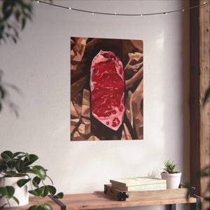 Strip Steak Fine Art Print for Meat Lovers | Artwork by T Fallon | Carnivore Wall Art
