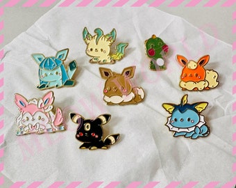 Pokemon Inspired Pin Pins Leafeon Sylveon Eevee Vaporeon Umbreon Flareon Glaceon Dinosaur Badges Gift Gaming Cartoon Poke Pokémon Retro