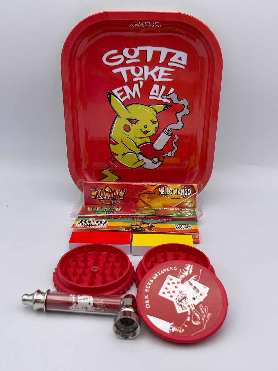 Rolling Tray Gift Set/pokémon Design Arsenal Tray/d&k Grinder and Pipe