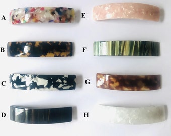 4” Resin French Barrette | Tortoise Shell Hair Clip Barrette | Geometric Hair Clip Barrettes | Ponytail Hair Clip | Hair Clip for Her