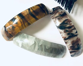 3PC 4” Non-Slip French Barrette |Tortoise Shell Hair Clip Barrette | Geometric Hair Clip Barrettes | Ponytail Hair Clip | Hair Clip for Her
