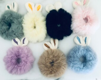 Bunny Ears Scrunchies| Soft Rabbit Ears Scrunchies| Scrunchies Hair Ties| Scrunchies for Women|Plush Scrunchies|Jumbo Scrunchies