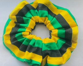 Jumbo Scrunchies| Jamaican Scrunchies| Rasta Hair Decor | Multi Color Scrunchies| Ire Stripes Scrunchies