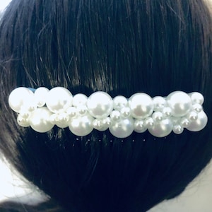 Pearl Hair Clip Pearls Barrettes, Hair Comb Bride White ,Fancy Hair Comb ,Fancy Hair Clips, Faux Pearls Hair Comb, Bride Hair Comb