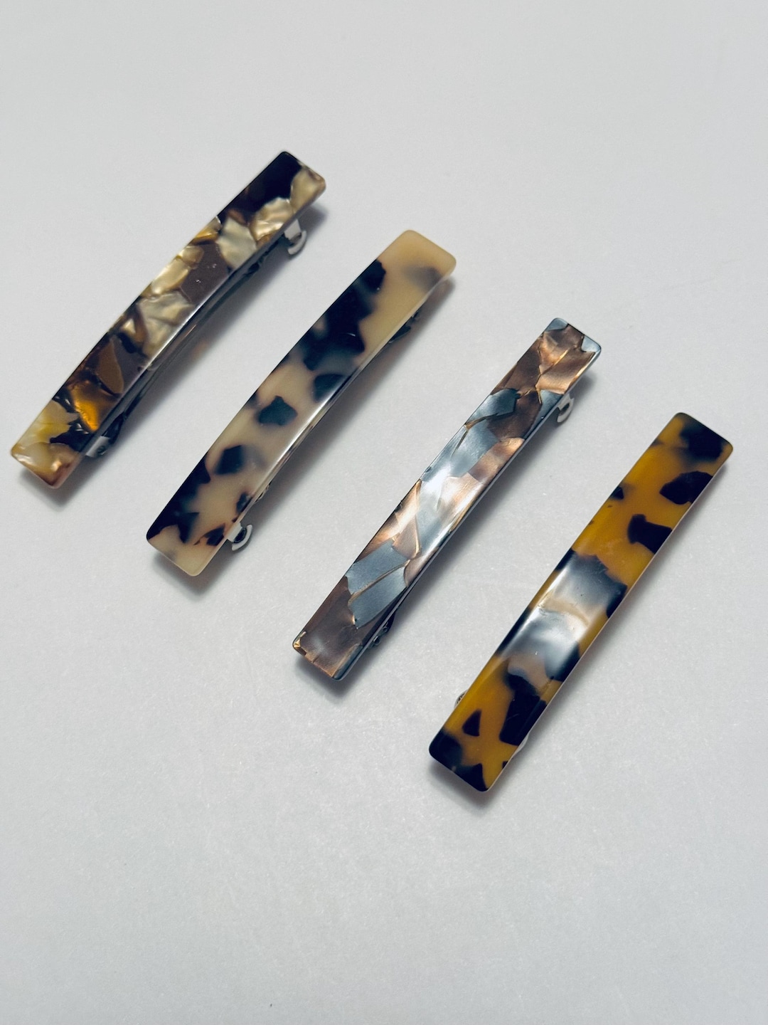 Tortoise Shell French Barrette | Acetate Ponytail Hair Clip  display picture 1