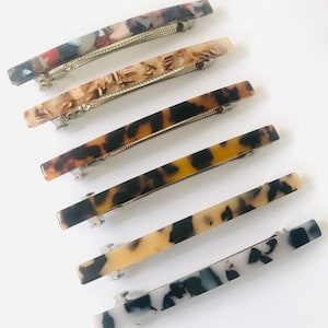 Barrette de pelo de acetato de 5&quot; / Barrette de clip de pelo de concha de tortuga / Barrettes de clip de pelo largo y delgado / Clip de pelo de cola de caballo / Clip de pelo para ella