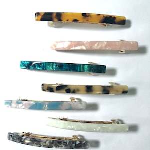 3.5 inch Non-Slip Acetate French Barrette | Side Hair Clip Barrette | Geometric Hair Clip Barrettes  | Hair Clip for Her | Pin up Hair Clips