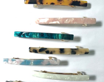3.5 inch Non-Slip Acetate French Barrette | Side Hair Clip Barrette | Geometric Hair Clip Barrettes  | Hair Clip for Her | Pin up Hair Clips