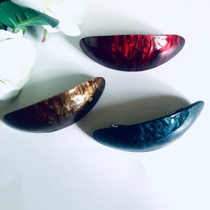 4.5” Over Size  Non-Slip Oval French Barrette | Glossy Resin Hair Barrette for Thick Hair| Jumbo Hair Barrette | Strong Hair Barrette