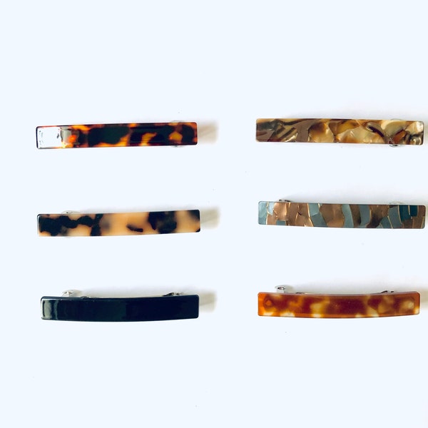 3” Non-Slip Acetate French Barrette | Side Hair Clip Barrette | Geometric Hair Clip Barrettes  | Hair Clip for Her | Pin up Hair Clips