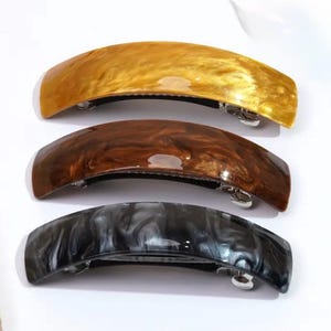 3 PC - 4'' Non-Slip Resin Hair Barrette|  L-French Barrette|Geometric  Hair Clip Barrettes | Thick Hair Barrette| Christmas Gift for Her