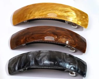 3 pasadores de pelo de resina antideslizantes de 4 pulgadas, pasadores franceses en forma de L, pasadores geométricos, pasadores gruesos, regalo de Navidad para ella.