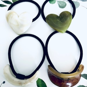 Heart Shaped Ponytail Holder |Step Mom Gift|Acrylic  Hair Ties Scrunchies| Thick Hair Hair Ties|Natural Hair Ties| Elastic Hair Tie